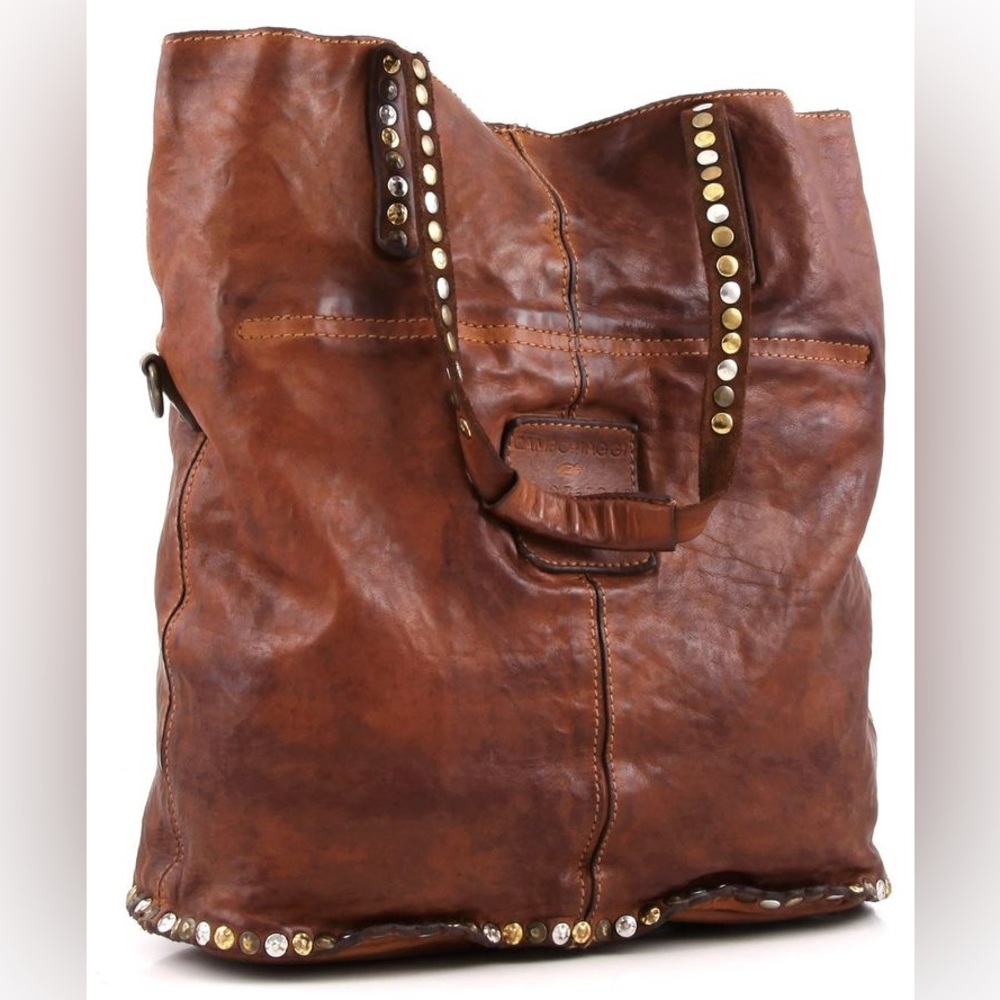 Campomaggi Brown Studded Tote Bag